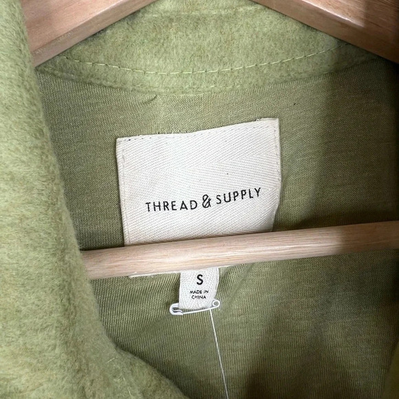 Thread & Supply Women's Sage Green Shacket Size S Button-Up Casual Jacket - Picture 10 of 13